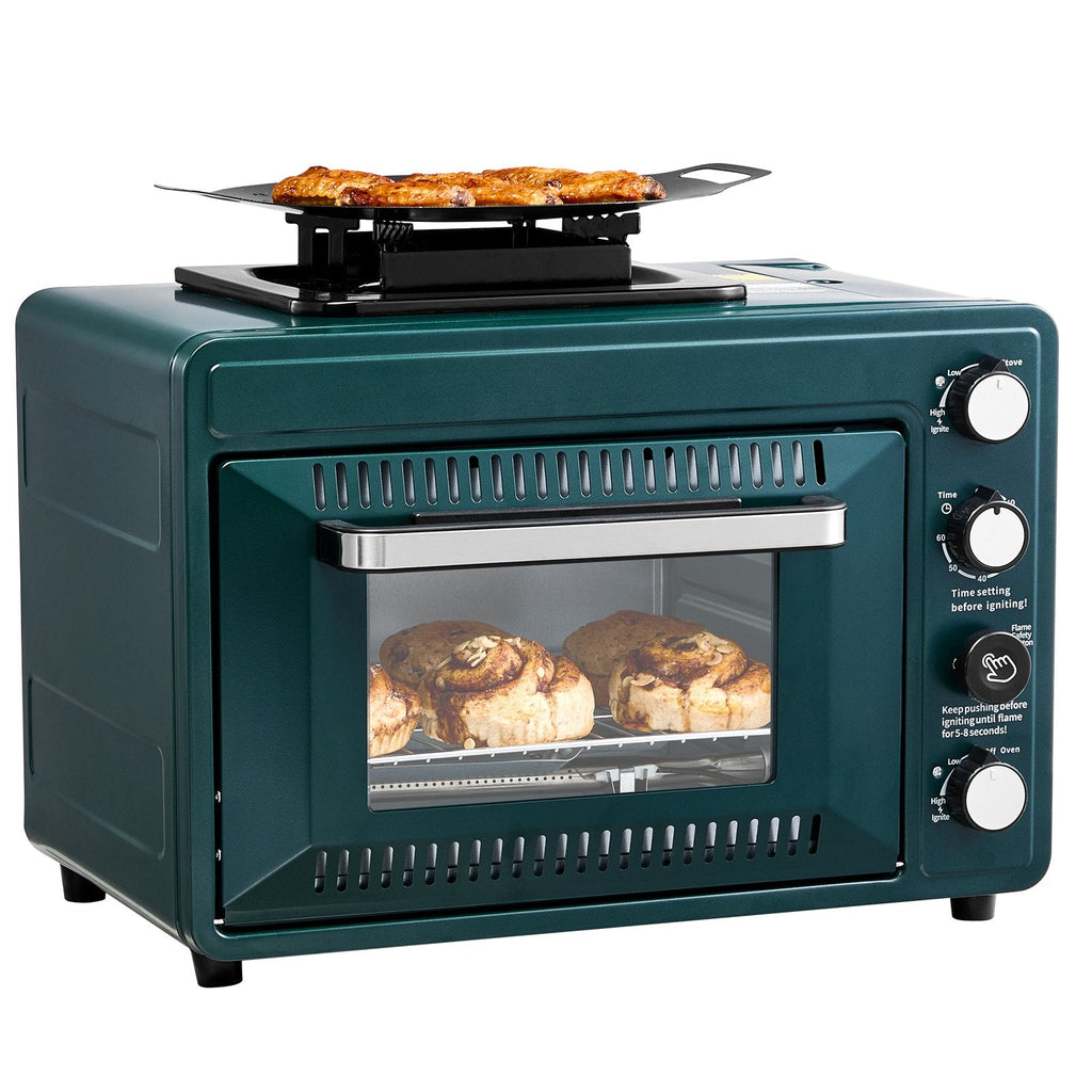 Outdoor Oven 2-in-1 Portable Gas Camping Stove Oven Combo Adjustable