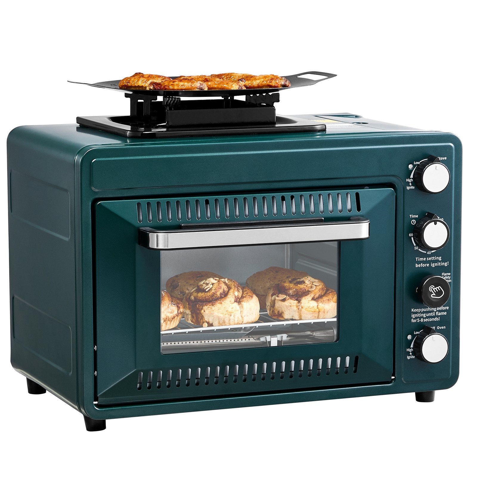 Outdoor Oven 2-in-1 Portable Gas Camping Stove Oven Combo Adjustable