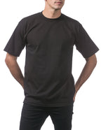 Men's Heavyweight Plain Blank Basic Black T-shirt 5.6 oz