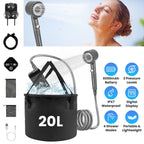 1Pc Portable Shower For Camping Include IPX7 Waterproof 6000mAh