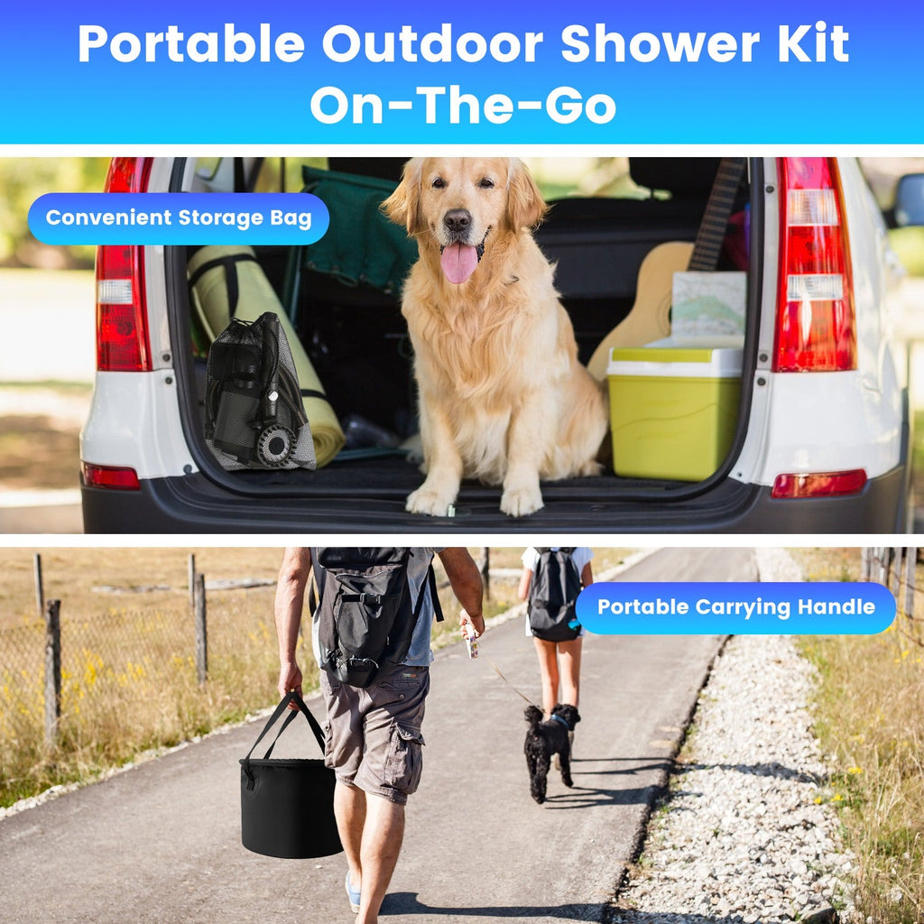 1Pc Portable Shower For Camping Include IPX7 Waterproof 6000mAh