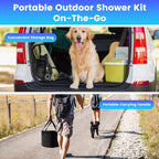 1Pc Portable Shower For Camping Include IPX7 Waterproof 6000mAh
