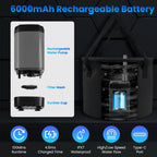 1Pc Portable Shower For Camping Include IPX7 Waterproof 6000mAh