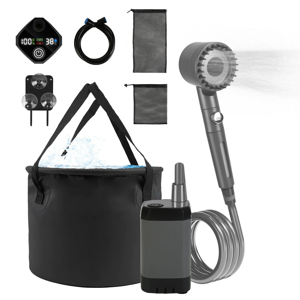 1Pc Portable Shower For Camping Include IPX7 Waterproof 6000mAh