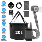 1Pc Portable Shower For Camping Include IPX7 Waterproof 6000mAh