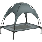 Elevated Dog Bed with Removable Canopy, Outdoor Dog Cot with UV