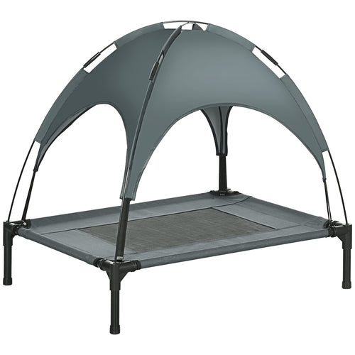 Elevated Dog Bed with Removable Canopy, Outdoor Dog Cot with UV