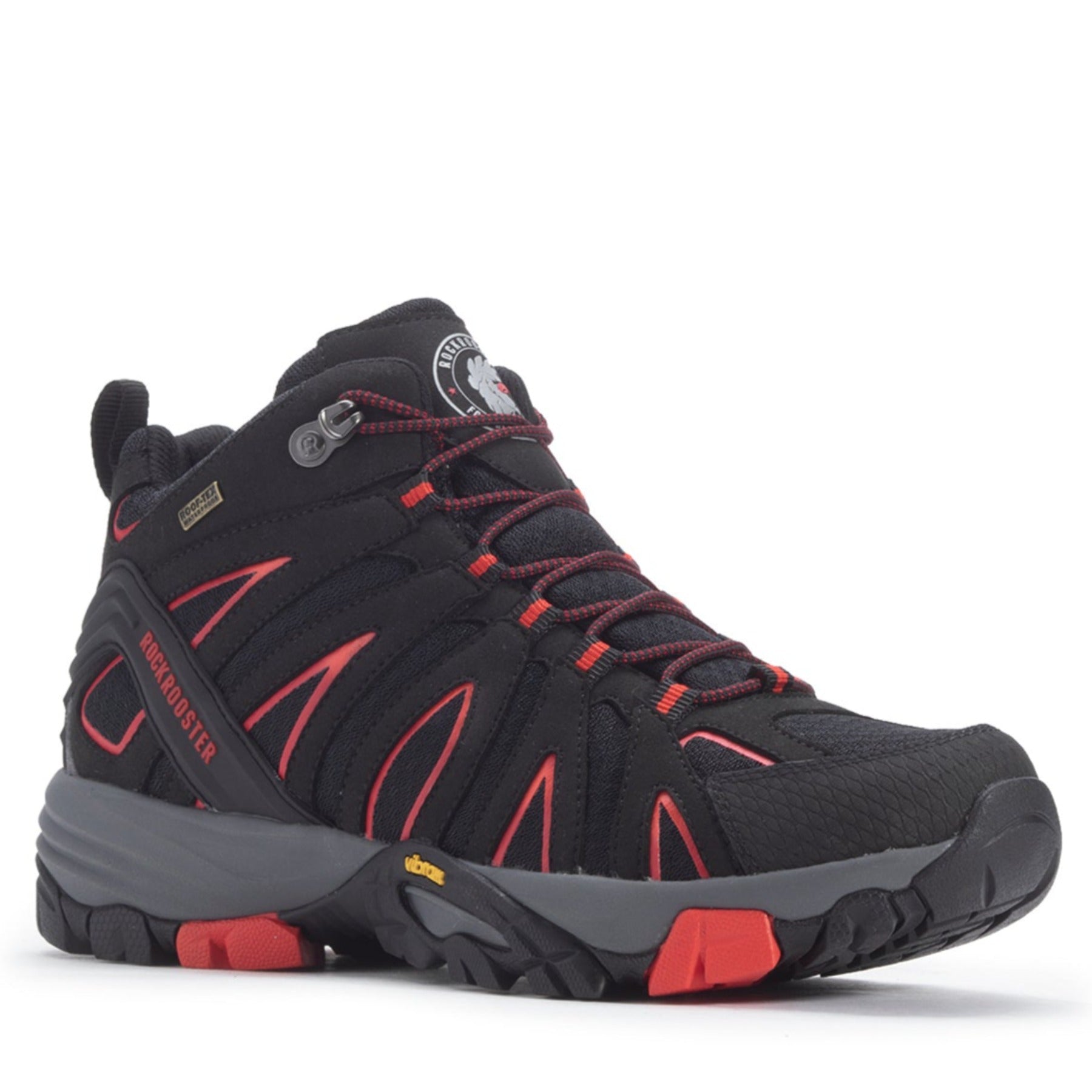 rockrooster Bedrock Black 6 Inch Waterproof Hiking Boots with VIBRAM®