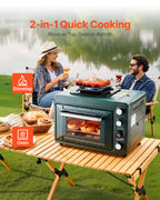 Outdoor Oven 2-in-1 Portable Gas Camping Stove Oven Combo Adjustable