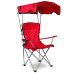 1Pc Foldable Camping Chair With Canopy Cup Holder 330LBS Max Load