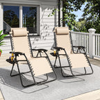 Zero Gravity Folding Recliner Chair with Headrest, Removable Tray and