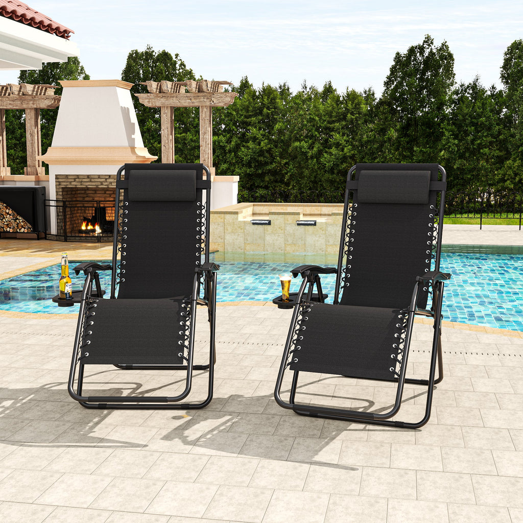 Zero Gravity Folding Recliner Chair with Headrest, Removable Tray and