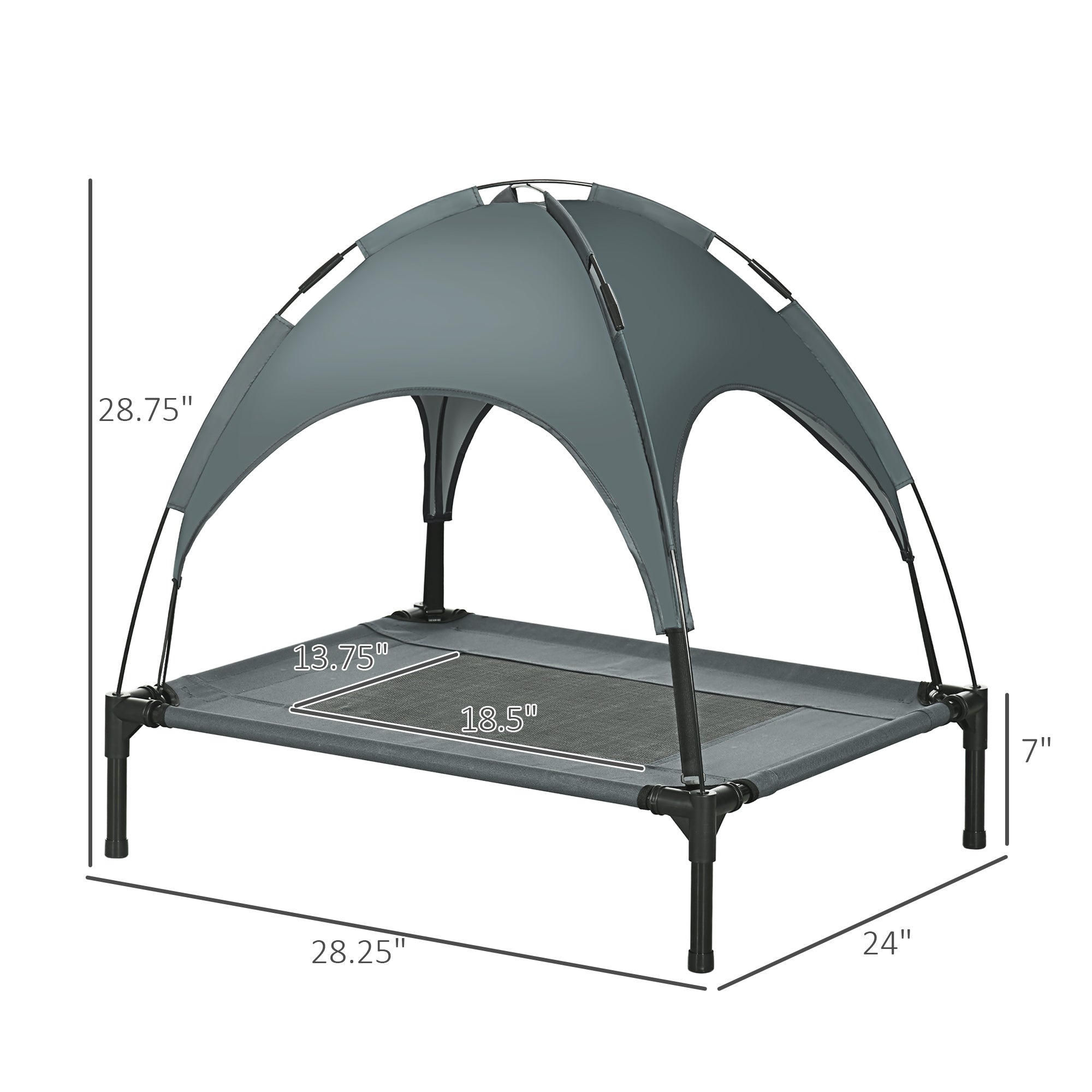 Elevated Dog Bed with Removable Canopy, Outdoor Dog Cot with UV