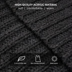3Pcs Winter Scarf Hat Gloves Kit Beanie Hat & Long Scarf & Gloves Gift