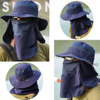 Wide Brim Sun Hat UV Protection Bucket Cap For Hiking Camping Fishing