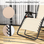 Zero Gravity Folding Recliner Chair with Headrest, Removable Tray and