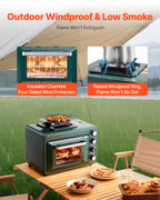 Outdoor Oven 2-in-1 Portable Gas Camping Stove Oven Combo Adjustable