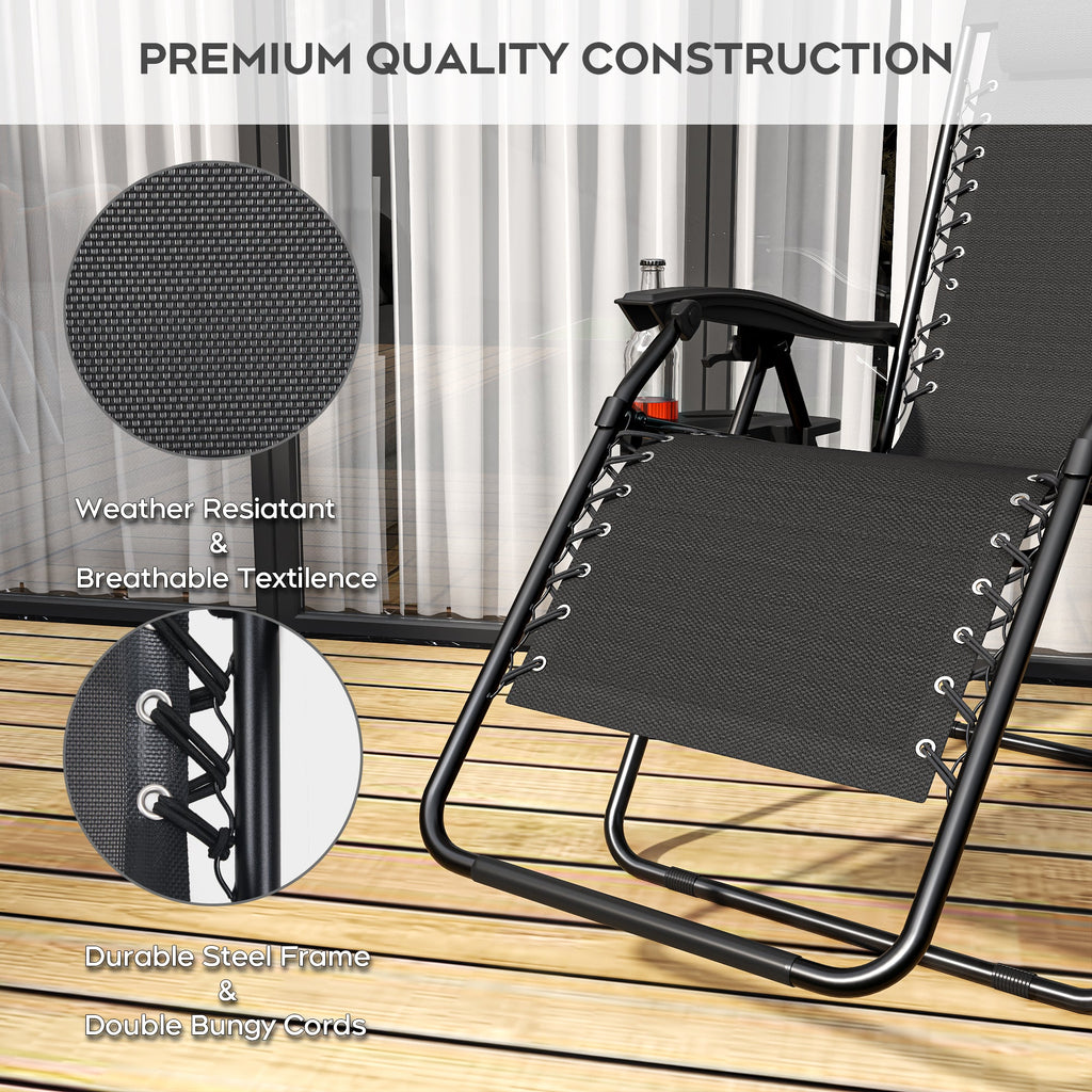Zero Gravity Folding Recliner Chair with Headrest, Removable Tray and