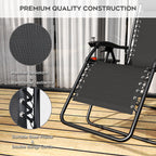 Zero Gravity Folding Recliner Chair with Headrest, Removable Tray and