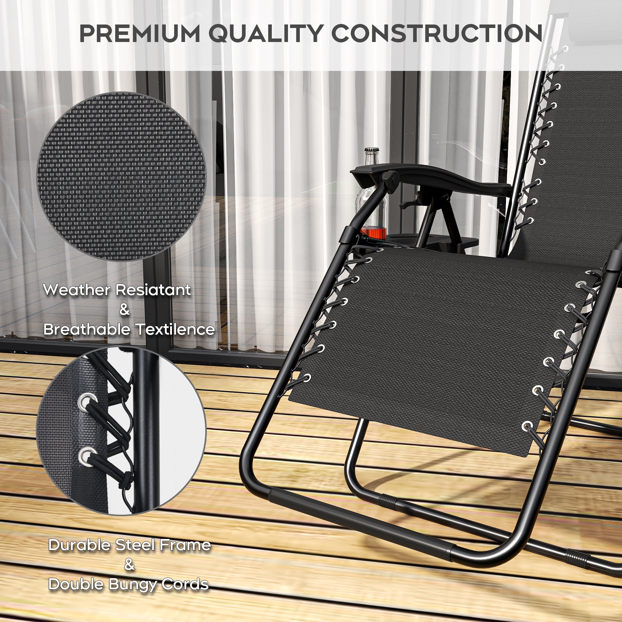 Zero Gravity Folding Recliner Chair with Headrest, Removable Tray and