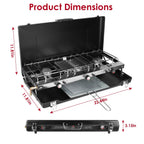 3 Burner Camping Stove 20000 BTU Portable Foldable Propane Stove With