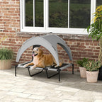 Elevated Dog Bed With Canopy, Raised Outdoor Pet Bed For Camping With