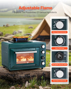 Outdoor Oven 2-in-1 Portable Gas Camping Stove Oven Combo Adjustable