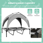Elevated Dog Bed With Canopy, Raised Outdoor Pet Bed For Camping With