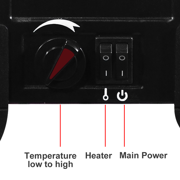 14 inch 1400w Freestanding Fireplace With Ntc Temperature Control Knob