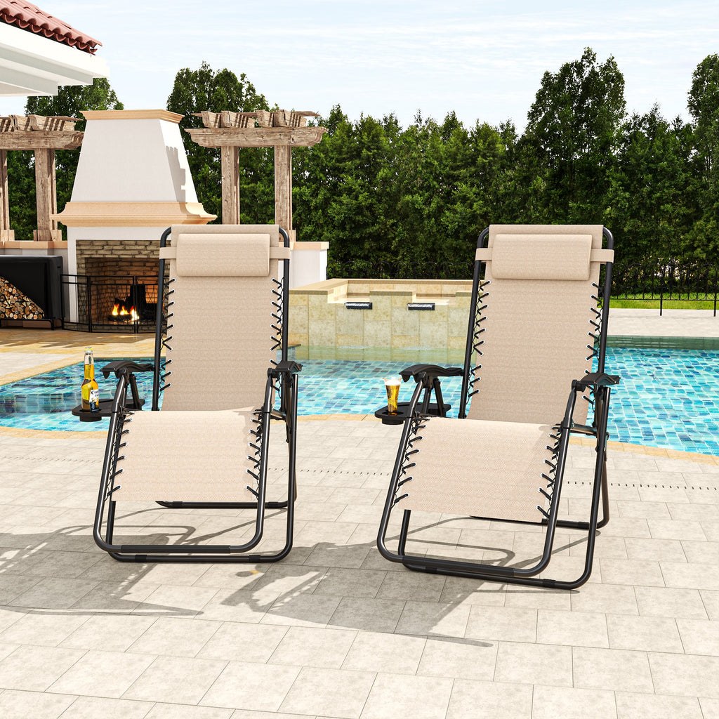 Zero Gravity Folding Recliner Chair with Headrest, Removable Tray and