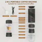 Portable Electric Espresso Machine for Travel, Car Coffee Maker