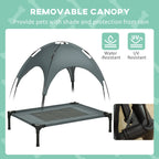Elevated Dog Bed with Removable Canopy, Outdoor Dog Cot with UV