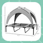 Elevated Dog Bed With Canopy, Raised Outdoor Pet Bed For Camping With