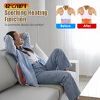 1Pc Shiatsu Back And Waist Massager With Heat Cordless Rechargeable