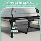 Elevated Dog Bed With Canopy, Raised Outdoor Pet Bed For Camping With