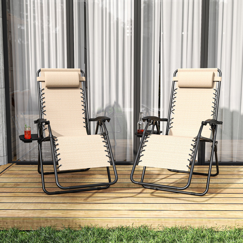 Zero Gravity Folding Recliner Chair with Headrest, Removable Tray and