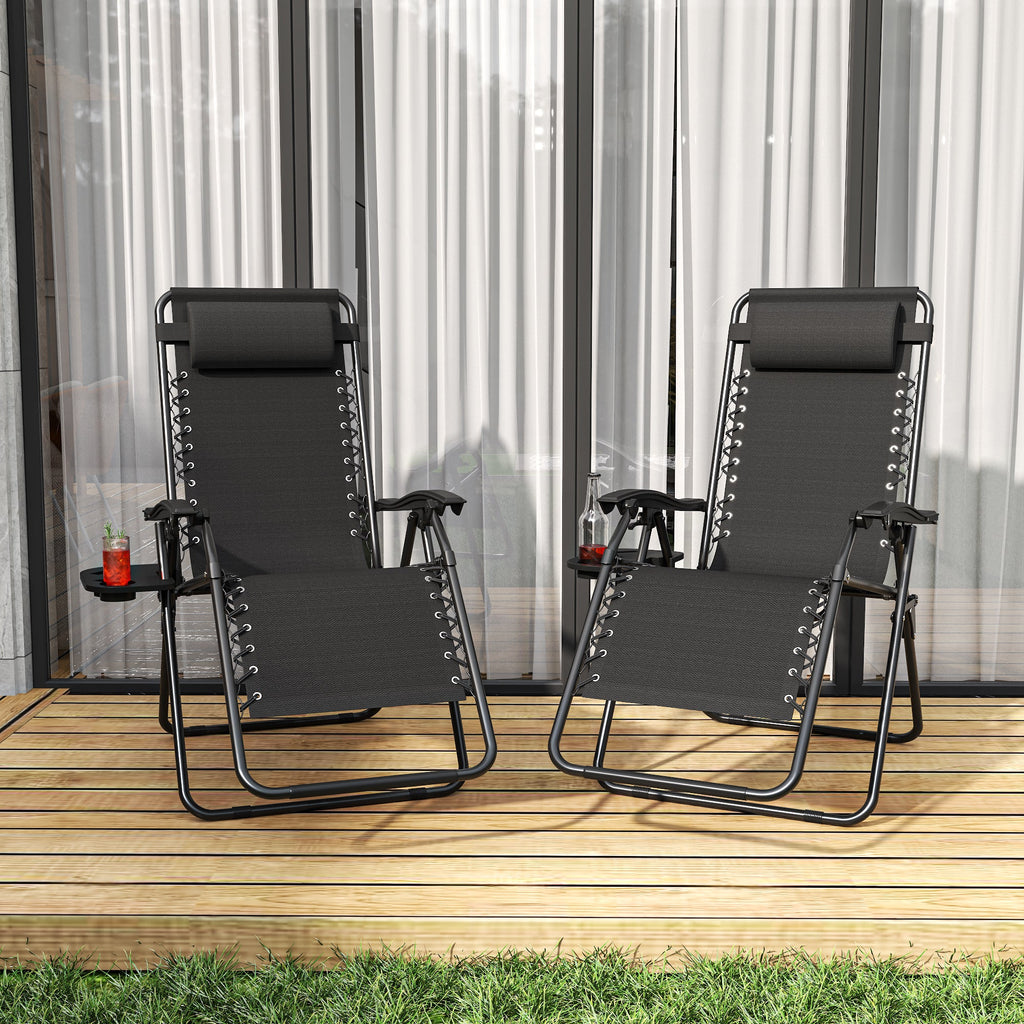 Zero Gravity Folding Recliner Chair with Headrest, Removable Tray and