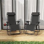 Zero Gravity Folding Recliner Chair with Headrest, Removable Tray and