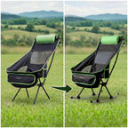 2-in-1 Folding Camping Rocking Chair with Pocket, Cushion and Carry